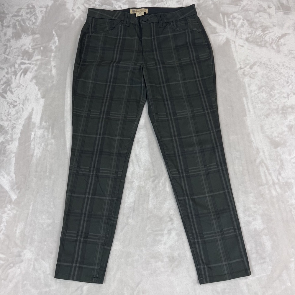 Democracy Pants Womens 10 Green Plaid Skinny Ab Technology Career Dark Academia